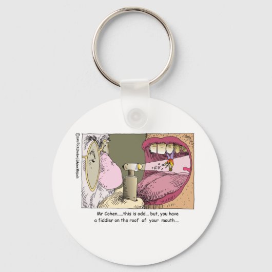 Fiddler Op Dak Grappige Tandarts Cadeaus & T-shirt Sleutelhanger (Voorkant)