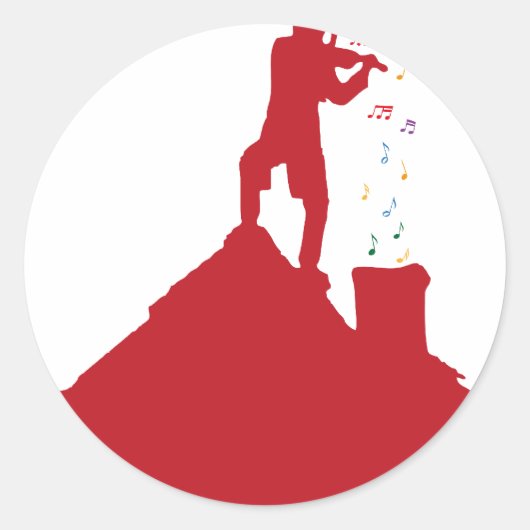 Fiddler Ronde Sticker (Voorkant)