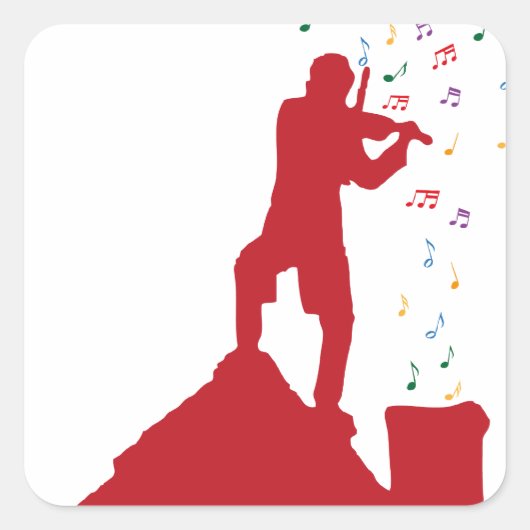 Fiddler Vierkante Sticker (Voorkant)