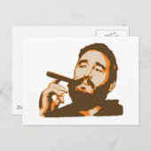 Fidel Castro avec carte postale Portrait Cigar (Devant / Derrière)