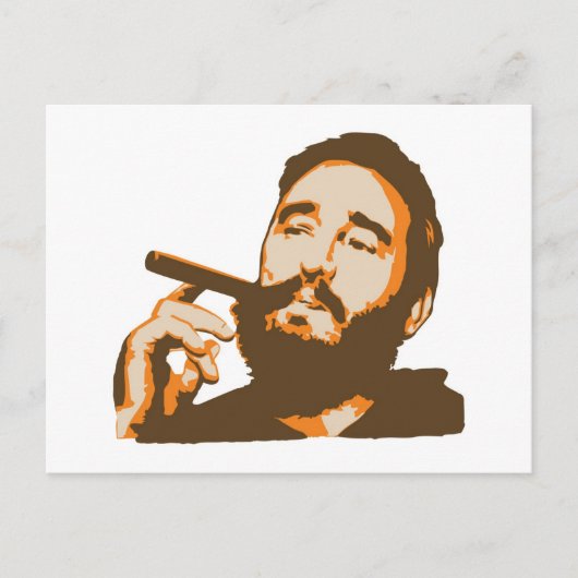 Fidel Castro avec carte postale Portrait Cigar (Devant)