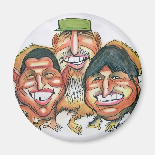 fidel castro , hugo chavez , evo morales magneet (Voorkant)