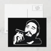 Fidel Castro met Cigar Portrait Briefkaart (Voorkant / Achterkant)