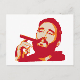 Fidel Castro met Cigar Portrait Briefkaart
