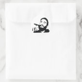 Fidel Castro met Cigar Portrait Sticker (Tas)