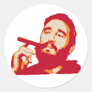 Fidel Castro met Sigarenportret Sticker
