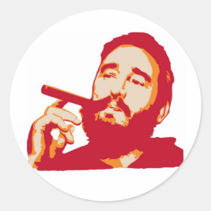 Fidel Castro met Sigarenportret Sticker