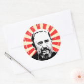 Fidel Castro Ronde Sticker (Envelop)