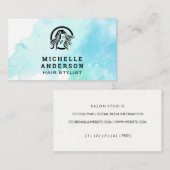 Fidélité Aquarelle Salon Coiffure Beauté Logo | Carte de fi (Devant / Derrière)