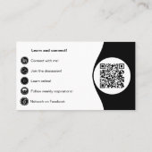 Fidélité Avocat professionnel Carte de visite noir et blanc (Dos)