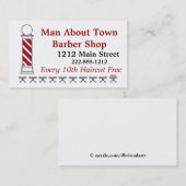 Fidélité Barber Punch Card Client Loyalty Carte de visite (Devant / Derrière)