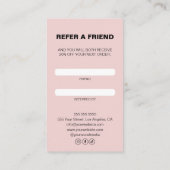 Fidélité Boulangerie Monogramme Logo Carte de référence pro (Dos)