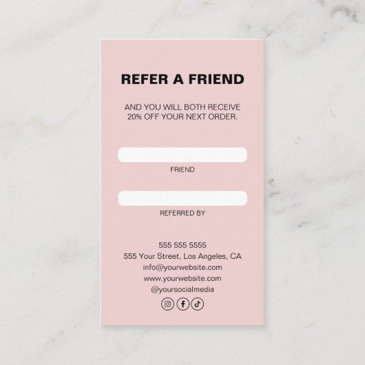 Fidélité Boulangerie Monogramme Logo Carte de référence pro (Dos)