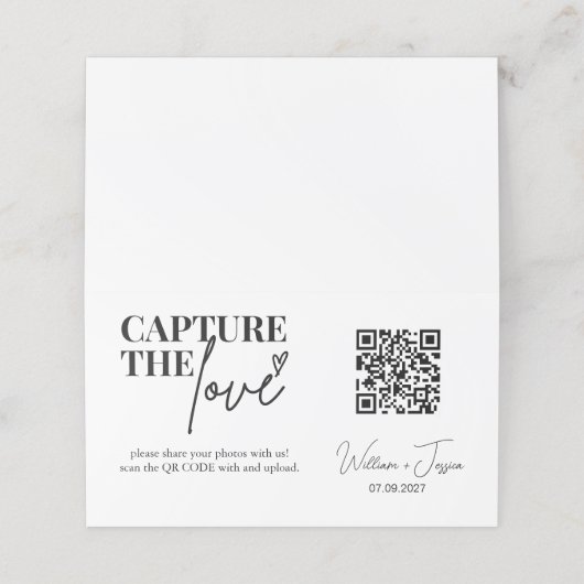 Fidélité Capture de script moderne La carte de code Love QR (Extérieur déplié)