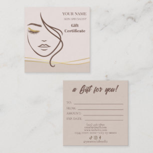 Fidélité Carte Cadeau de Soins de Beauté pour la Peau