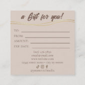 Fidélité Carte Cadeau de Technicien de Cils de Luxe (Dos)