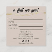 Fidélité Carte Cadeau de Technicien de Cils de Luxe (Dos)