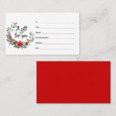 Fidélité Carte cadeau Red Robin de Noël (Devant / Derrière)