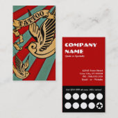 Fidélité carte de bon de tatouage de moineau (Devant / Derrière)