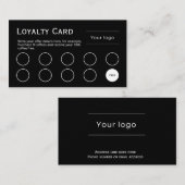 Fidélité Carte de fidélité, propre et simple, noir professi (Devant / Derrière)
