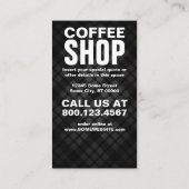 Fidélité carte de punch café plaid (Dos)