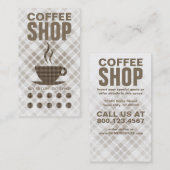 Fidélité carte de punch café plaid (Devant / Derrière)