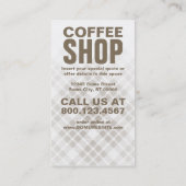 Fidélité carte de punch café plaid (Dos)