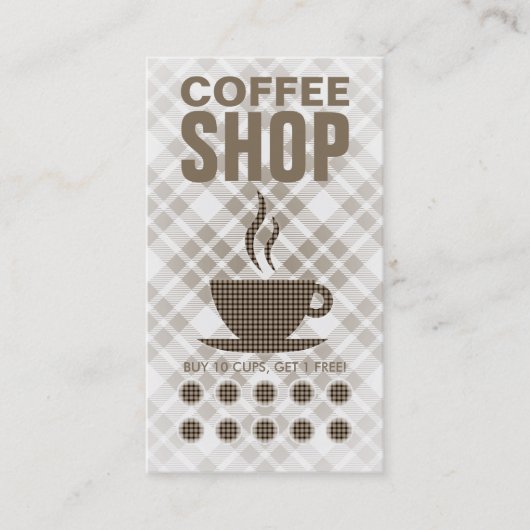 Fidélité carte de punch café plaid (Devant)