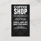 Fidélité carte de punch café plaid (Dos)