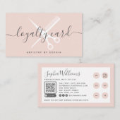 Fidélité Carte de punch de ciseaux rose vif moderne (Devant / Derrière)