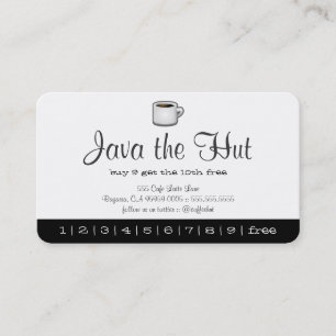 Fidélité Carte de Punch pour boisson Java Logo