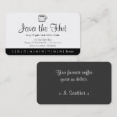 Fidélité Carte de Punch pour boisson Java Logo (Devant / Derrière)