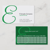 Fidélité carte de punch verte monogramme aérien (Devant / Derrière)