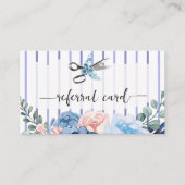 Fidélité Carte de recommandation de coiffeur à rayures flor (Devant)