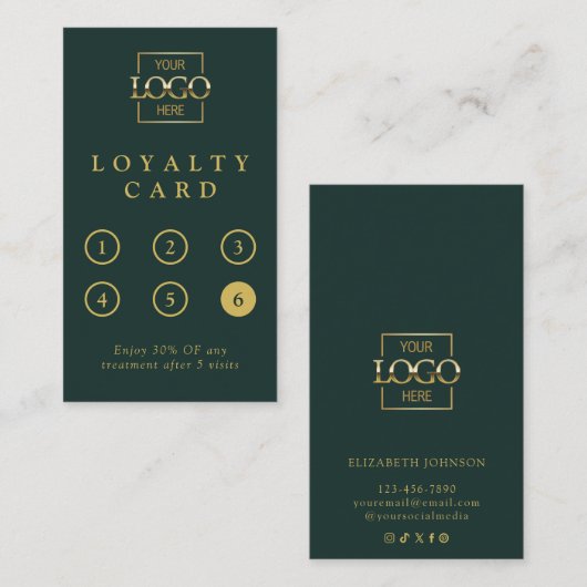Fidélité Carte de Récompense Professionnelle Moderne Minima (Devant / Derrière)