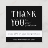 Fidélité Carte de réduction Carré noir (Devant)