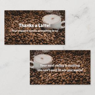 Fidélité Carte de remerciement café marron style grains