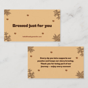Fidélité Carte de remerciement Café préparé spécialement po