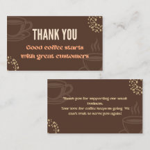 Carte de remerciement de café minimaliste Café Mer