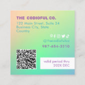 Fidélité Carte de remise de Carré dégradé (Dos)