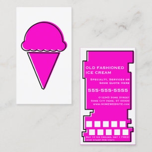Fidélité carte de timbre crème glacée Rex rose