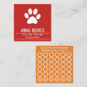 Fidélité carte de timbre de patte d'animal familier (Devant / Derrière)