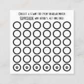 Fidélité carte de timbre de patte d'animal familier (Dos)