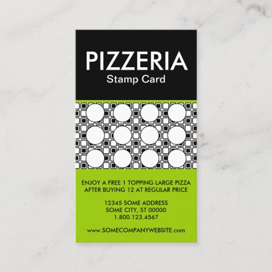 Fidélité carte de timbre de pizzeria (Devant)
