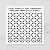 Fidélité carte de timbre de poteau de raseur-coiffeur (Dos)