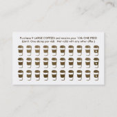 Fidélité carte de timbre de tasse de café de voyage (Dos)