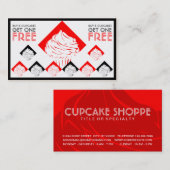 Fidélité carte de timbre diamant cupcakes (Devant / Derrière)