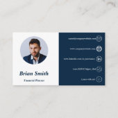 Fidélité Carte de visite blanc et bleu du planificateur fin (Devant)