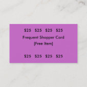 Fidélité Carte de visite/client fréquent (Dos)