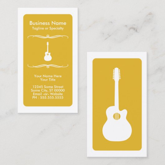 Fidélité carte de visite de guitare acoustique mod (Devant / Derrière)